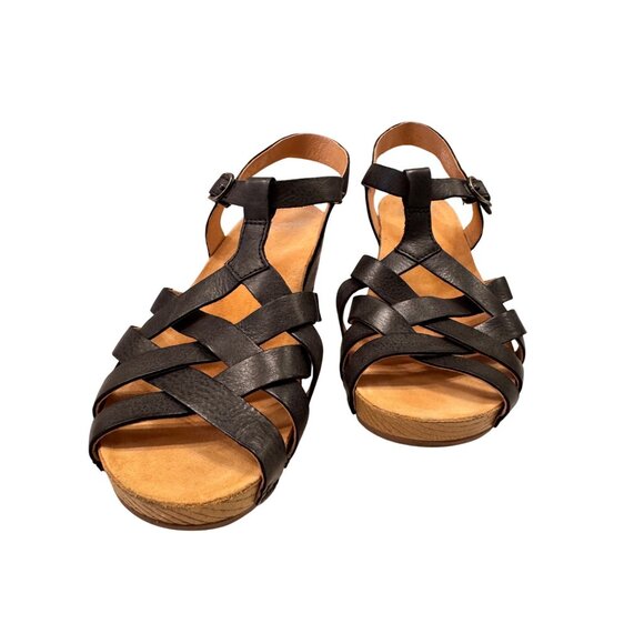 Dansko Tinley Fisherman Wedge Sandal Size 40 US 9.5/10 Black NWOB Comfort Suppor - Picture 6 of 9